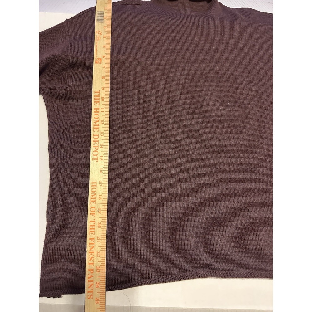 Eileen Fisher Merino Wool Sweater Mock Rolled Neck Eggplant Purple Size XL - Picture 6 of 8